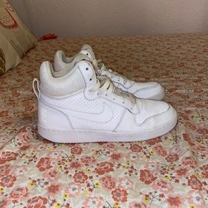 Size 8 womens. White Nike court mids